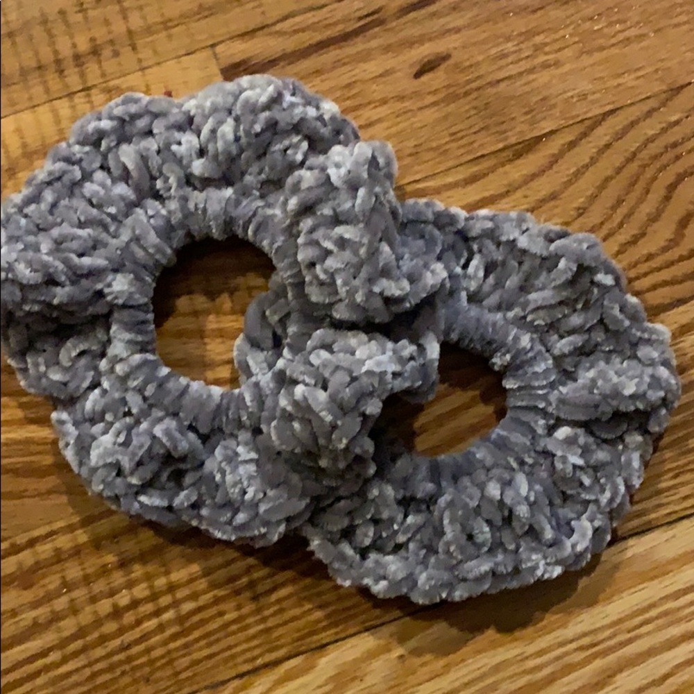 VSCO Girl Crochet Velvet Hair Scrunchies Pack of 2